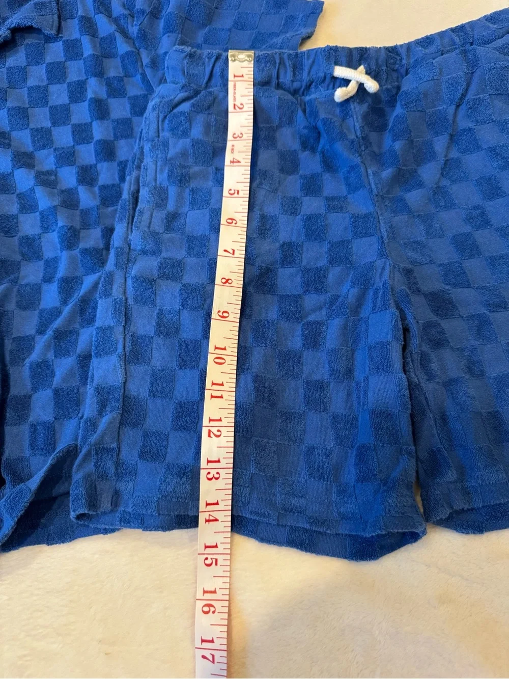 Old Navy Royal Blue Check Terry Pajama Set